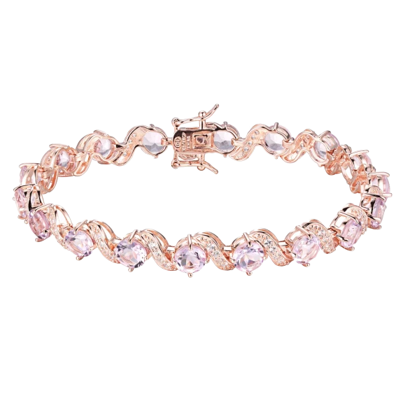 Morgan & Paige Rose Gold Bracelet with Pink Amethyst & White Sapphire