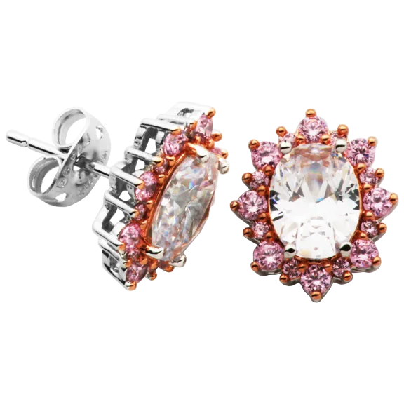 Morgan & Paige 14K Rose Gold and Silver Plated Flower Petal Earrings