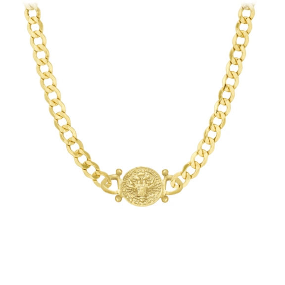 Savvy Cie 18K Gold Plated Link Italian Coin Necklace