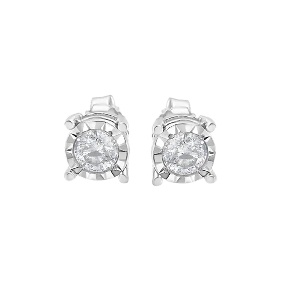 Haus of Brilliance .925 Sterling Silver 1/2 Carat TW Solitaire Diamond Studs