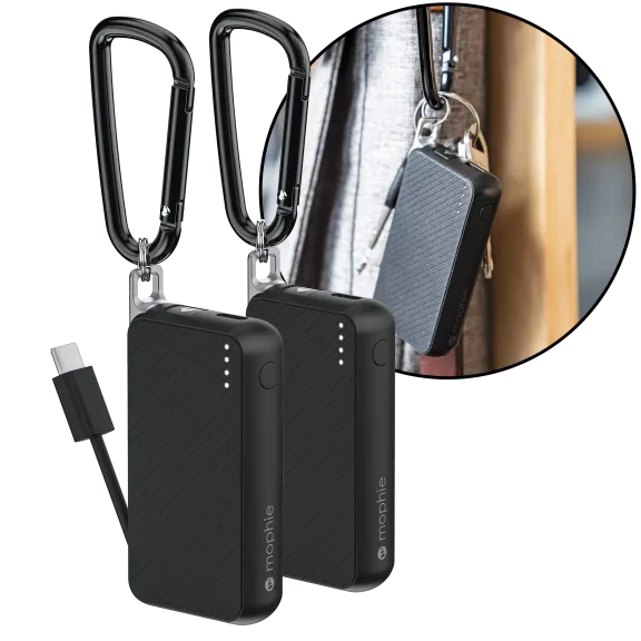2-Pack: Mophie PowerStation Keychains 1200mAh USB-C Batteries with Carabiners