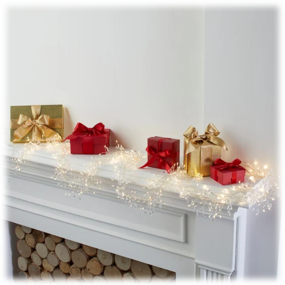 2-Pack: August & Leo Crystal Beaded LED Garlands with Timer