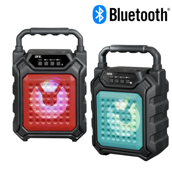 QFX Bluetooth Party Speaker with FM Radio & Lights