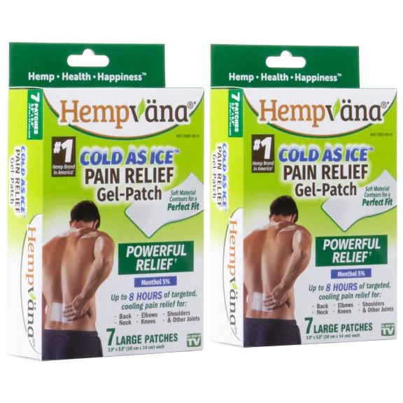 Hempvana Cold As Ice Pain Relief Gel Patches (14 Large Patches)