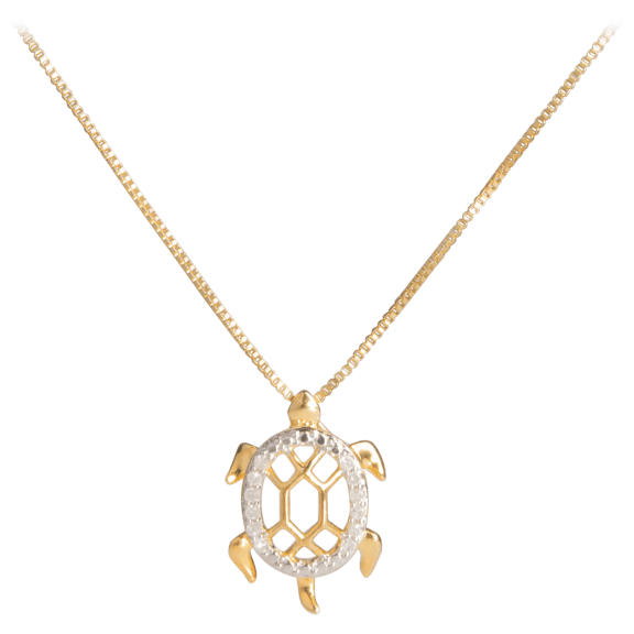 Diamond Muse 1/10 Carat TW Diamond Tortoise Pendant in Sterling Silver