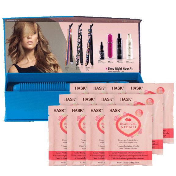 Royale USA Multi-Purpose Hair Brush with 12 Hask Deep Conditioning Treatments
