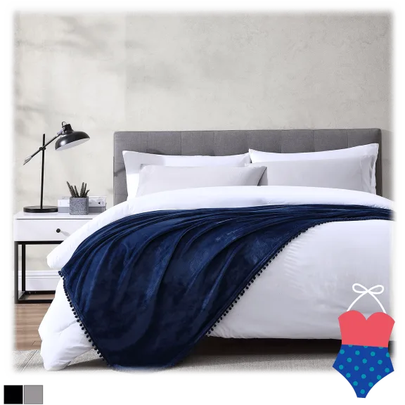 The Nesting Company 50" x 70" Pompom Throw Blanket