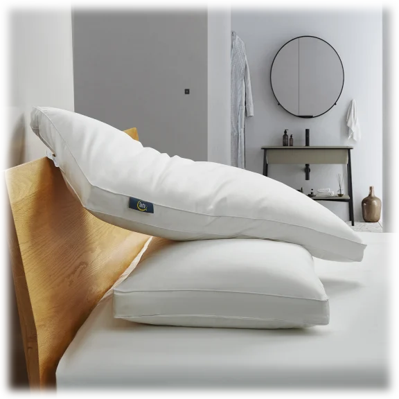 Serta 233 Thread Count White Goose Feather and Down Fiber Pillow - Side Sleeper