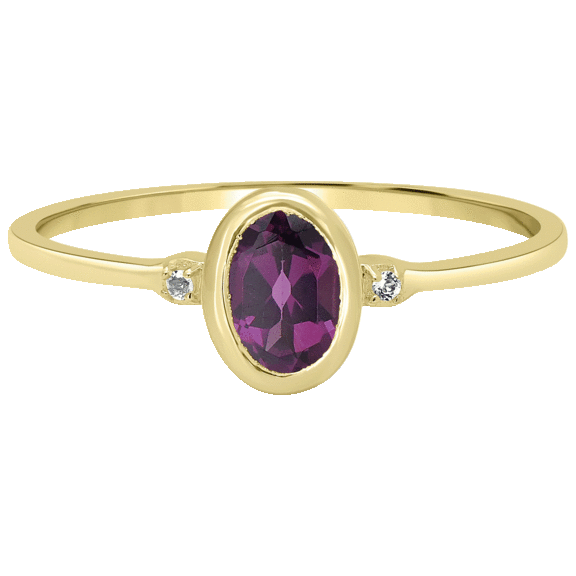 Gemistry Gold over Sterling Silver Genuine Stone & White Topaz Oval Ring