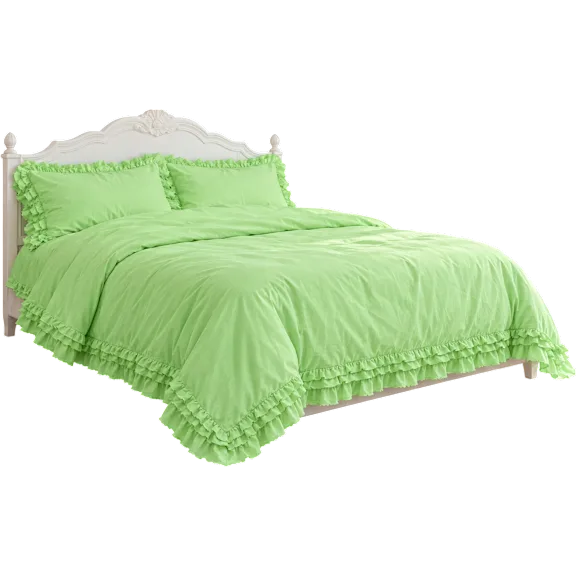 Emryn House Stonewash Ruffle Duvet Cover Set