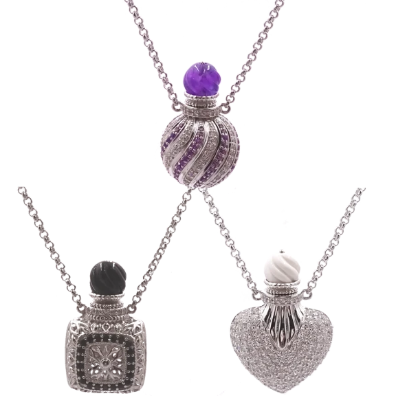 Savvy Cie Sterling Silver Fragrance Necklaces