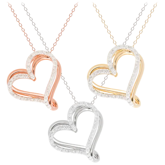 Diamond Muse 1/4 Carat TW Diamond Heart Shaped Pendant