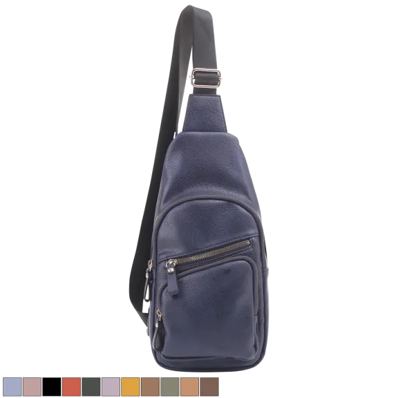 Malibu Skye Violet Sling Bag with Front Zipper and Zipper Pocket