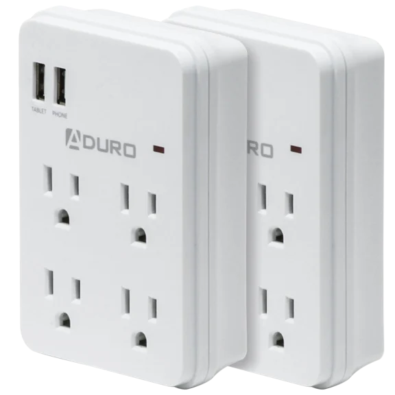 2-Pack: Aduro Surge Multi Charging Station with 4 Outlets & Dual USB 2.1A Ports