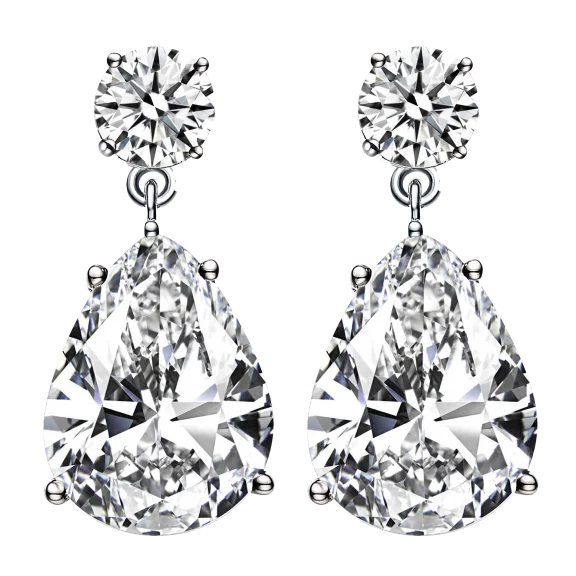 Genevive Sterling Teardrop Accent Earrings