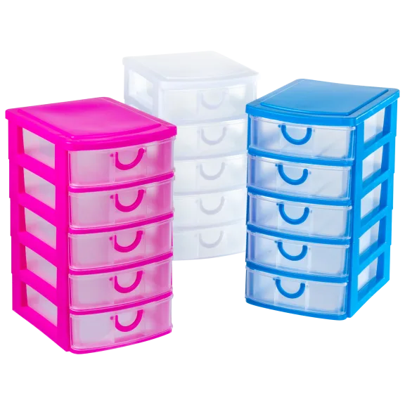 3-Pack: Home Essentials 5 Drawer Mini Organizers