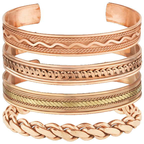 4-Pack: Ciana Tibetan Pure Copper Bracelets