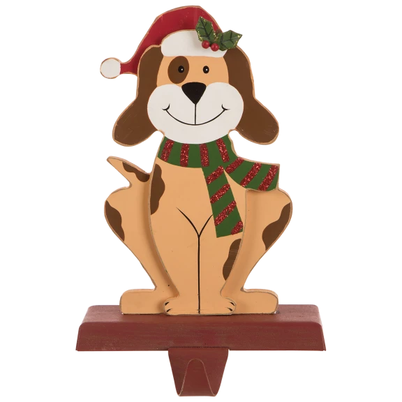 Glitzhome 7.76"H Wooden/Metal Dog Stocking Holder