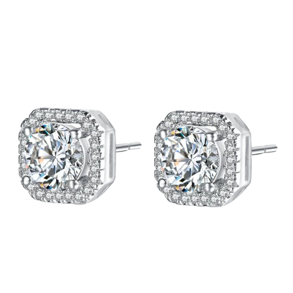 Hollywood Sensation Gabriela Square Simulated Diamond Studded Earrings