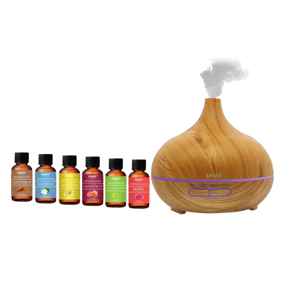 Amore Ultrasonic Essential Oil Diffuser with Essential Oils(6-Pack)