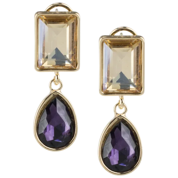 Jardin Gold-Tone Faceted Crystal Drop Earrings