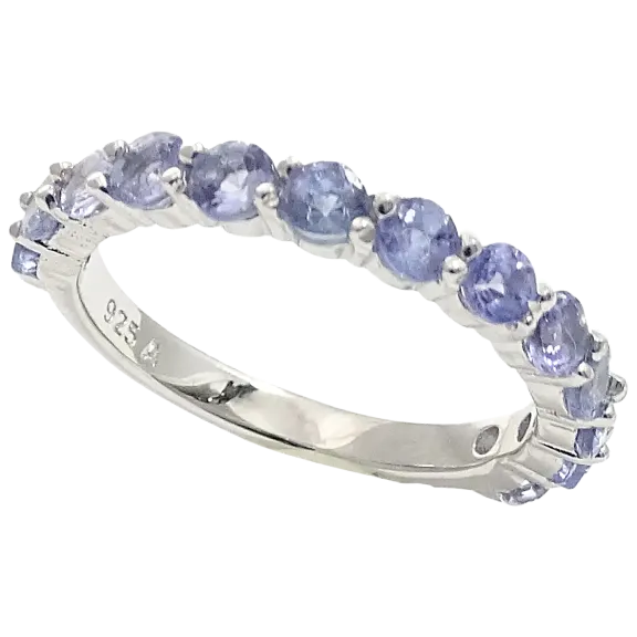 Savvy Cie Sterling Silver Genuine Tanzanite Ring