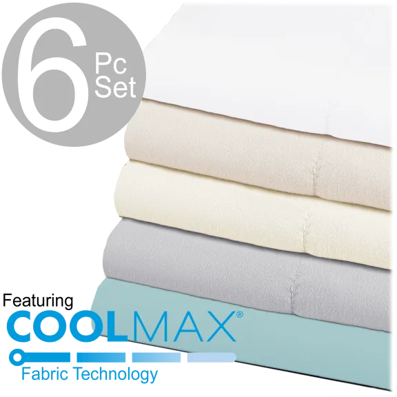 Chill-Luxe 6-Piece Sheet Set with COOLMAX® Fabric Technology