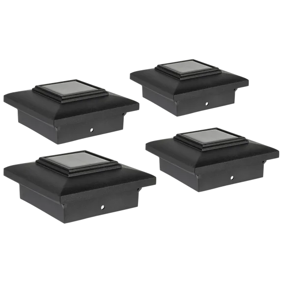 4-Pack: Sterno Home Solar Cast Aluminum Post Lights