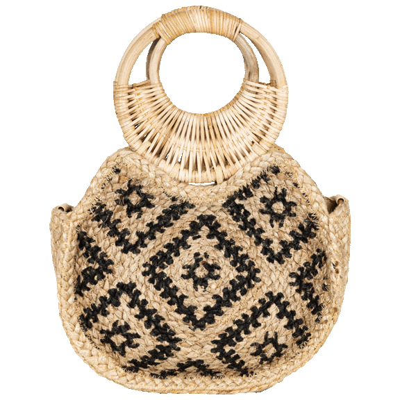 Neiman Marcus Rattan Handle Canteen Tote