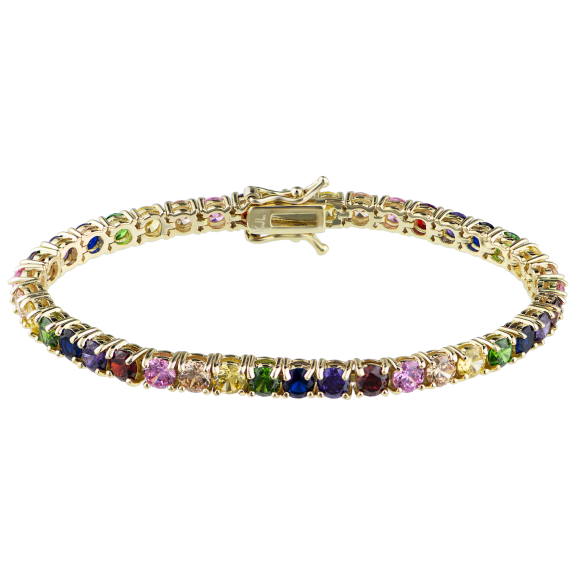 Kenneth Jay Lane 10 CTTW Round CZ Classic Tennis Bracelet