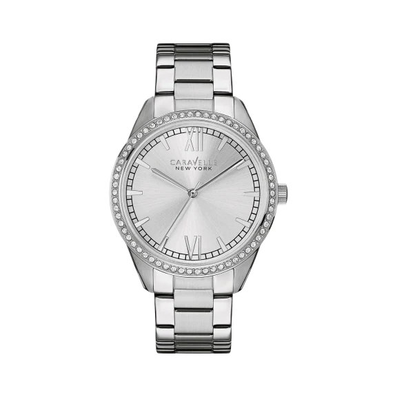 Caravelle NY by Bulova Crystal Accented 38mm Stainless Steel Bracelet Watch