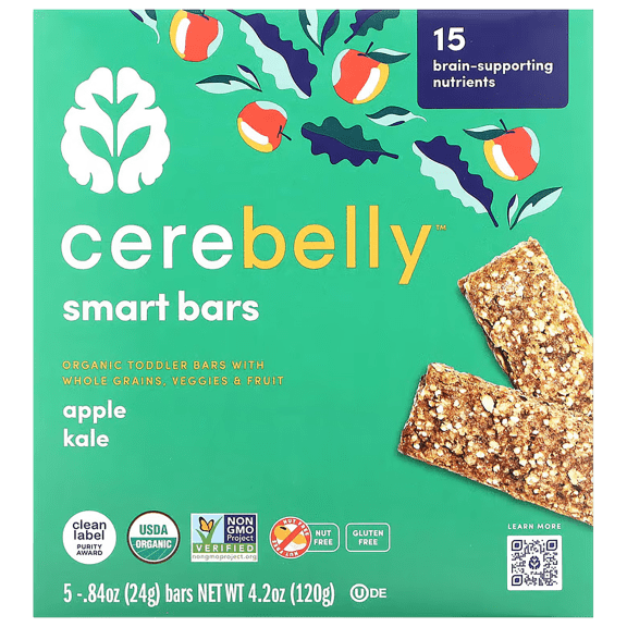 5-Pack: Cerebelly Organic Smart Snack Bars