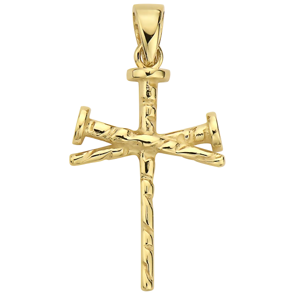 Pori Jewelers 14K Yellow Gold Cross Of Nails Religious Cross Pendant