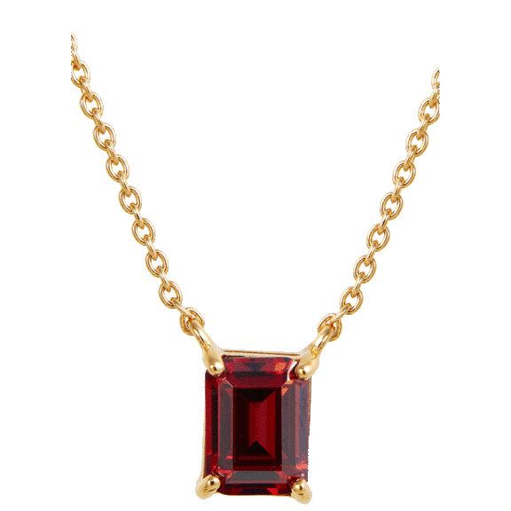 Savvy Cie 18K Gold Emerald Cut Birthstone Necklace