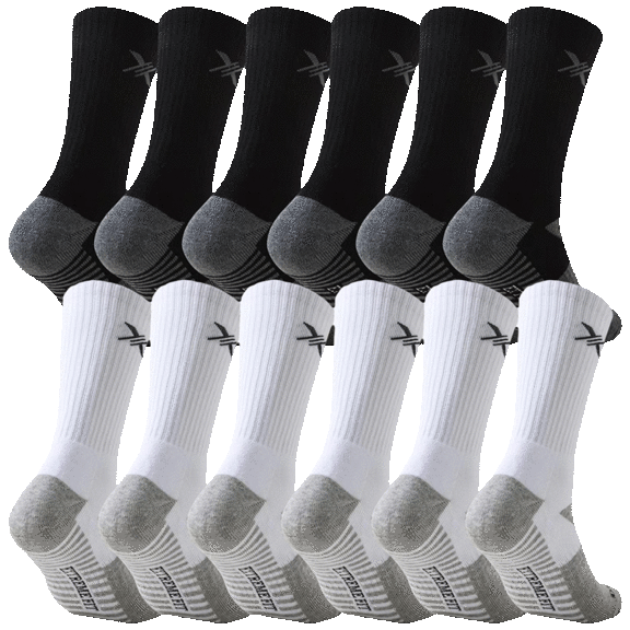 12-Pack: Extreme Fit Dri-Tech Moisture Control Comfort Everyday Wear Socks