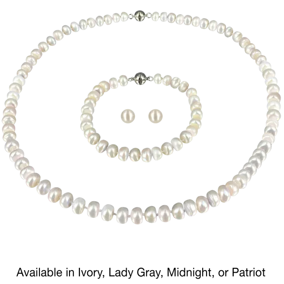 Pacific Pearls Necklace, Bracelet, and Earring Set
