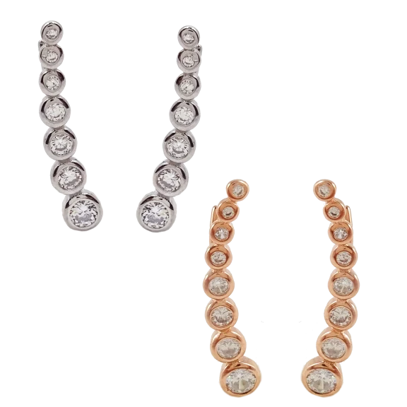 Savvy Cie 18K Gold Graduated Ear Climber