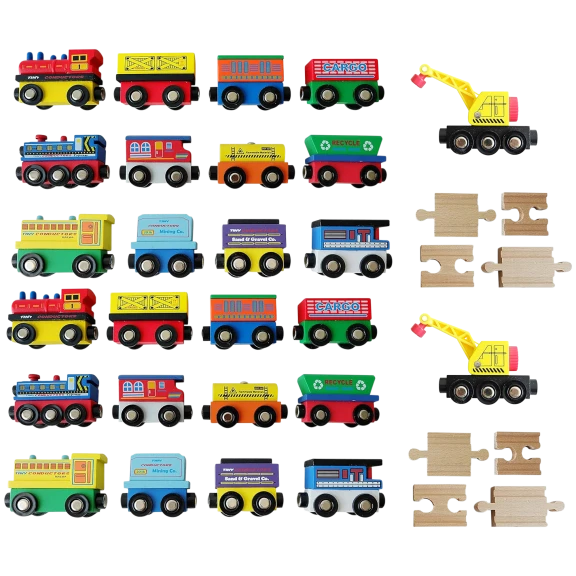 DynaMax 34 Piece Toy Train Railroad Accessories Set