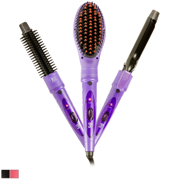 Royale USA Deluxe 3-in-1 Heated Styling Brush, Comb, & Curler