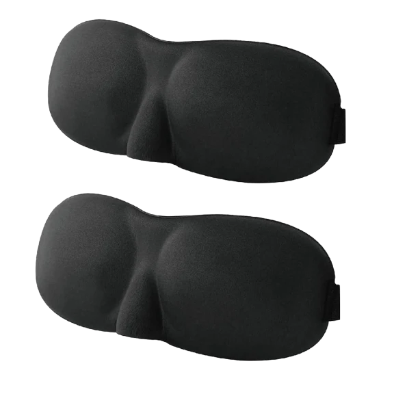 2-Pack: Secura Contoured 3D Blackout Sleep Masks