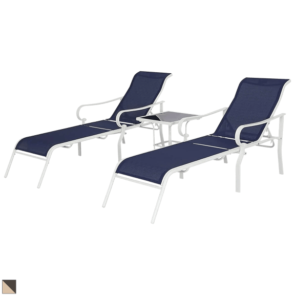 HTTH Outdoor Chaise Lounge with Table