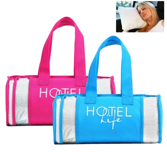 2-Pack: Hotel Life Bamboo Memory Foam Travel Pillows