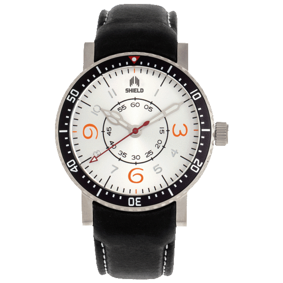 Shield Gilliam Leather-Band Men's Diver Watch