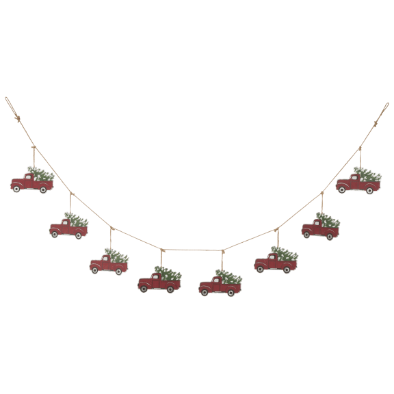 Glitzhome 5.9 Feet L Metal Red Truck Garland