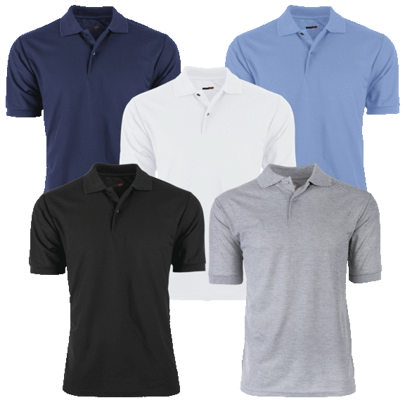 5-Pack: Men's Everyday Polo Shirts