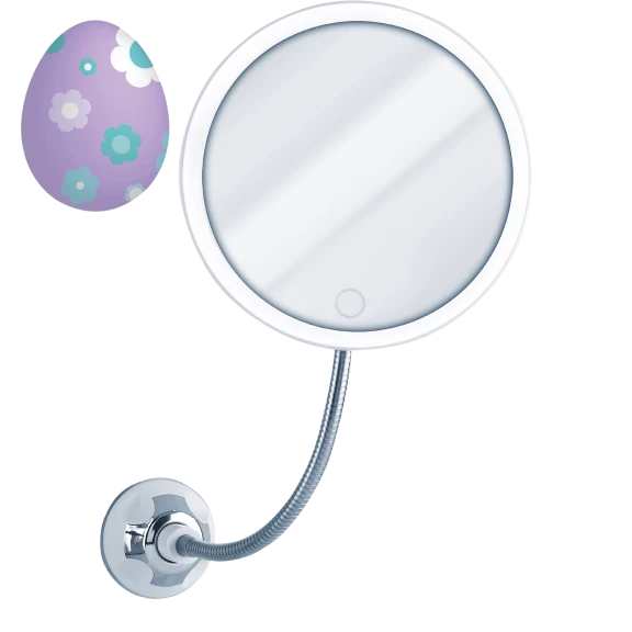 Pop Sonic LED 7x Adjustable Magnification Vanity Mirror