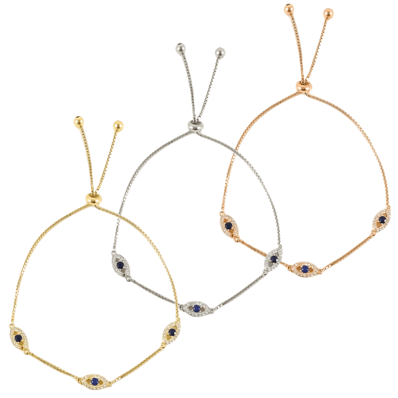 18K Gold Sterling Silver Adjustable Bracelet
