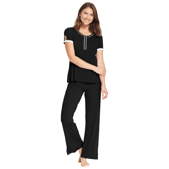 Kathy Ireland 2-Piece Pajama Set with Lace Trim