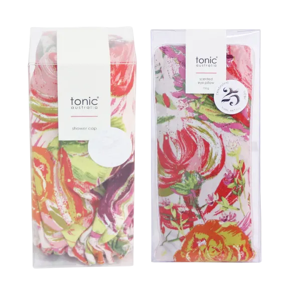 Tonic Australia Pink Bell Flower Eye Pillow & Shower Cap