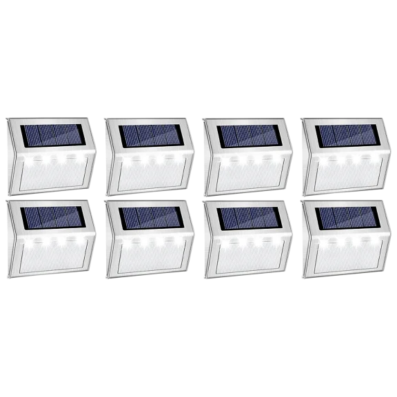 8-Pack: Hakol Stainless Steel Outdoor Solar Lights (Cool White)